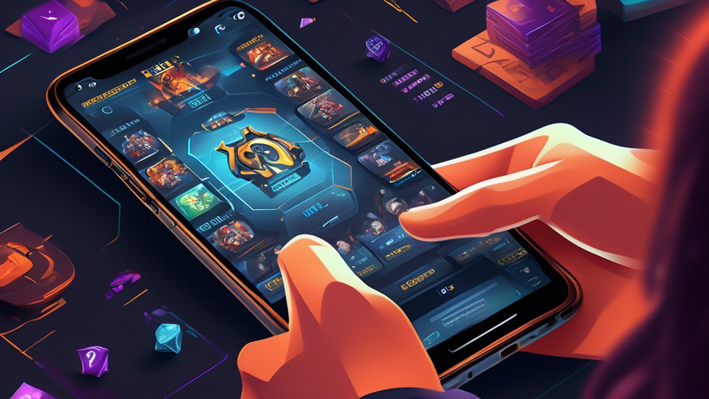 Create a detailed and engaging illustration of a person using a smartphone app to place bets on a live esports tournament, specifically Dota 2's The International 11 (Ti11). Surround the person with elements representing strategy, odds calculation, and excitement, such as charts, esports icons, and celebratory imagery. Make sure the vibe is comprehensive, informative, and thrilling to capture the essence of exploring odds with Ti11 betting.